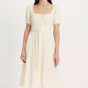 BillaBong Cream & White Dress Cottagecore/Prairie Style Size Small EUC